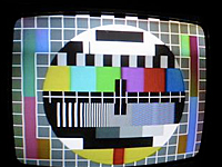 Fernseher mit Testbild