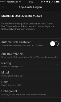 Netflix-Datenverbrauch