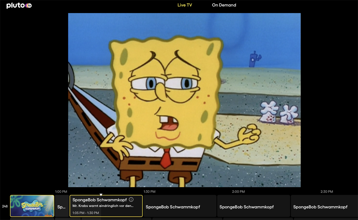 Pluto TV SpongeBob