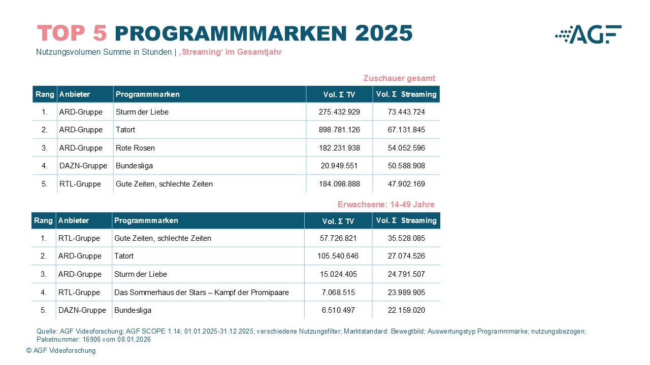 Nutzungsvolumen Programmmarken 2025 - Großbild im Popup-Fenster Nutzungsvolumen Programmmarken 2025