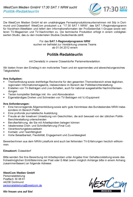 Polit-Redakteur/in