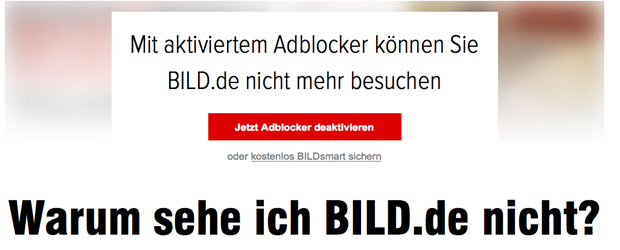 Bild.de mit Adblocker