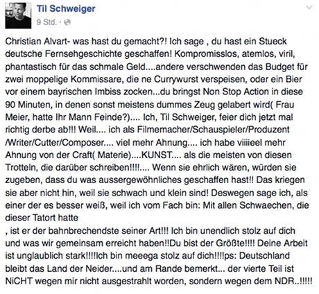 Til Schweiger auf Facebook