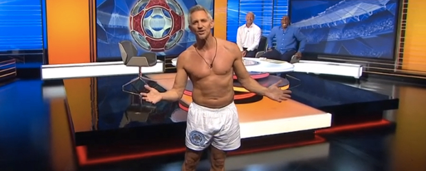 Gary Lineker moderiert in Unterhose