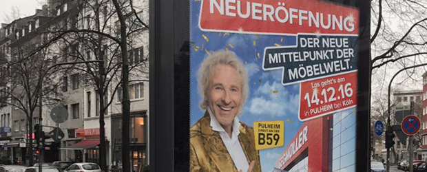 Gottschalk wirbt für Möbelhaus-Eröffnung