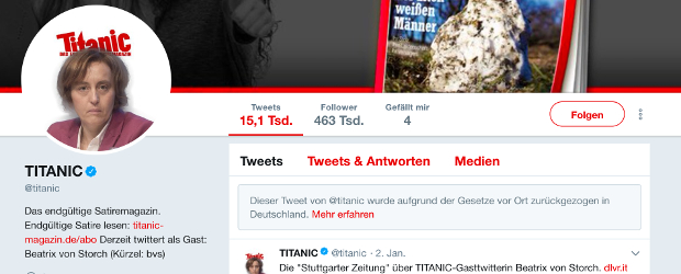 Titanic bei Twitter