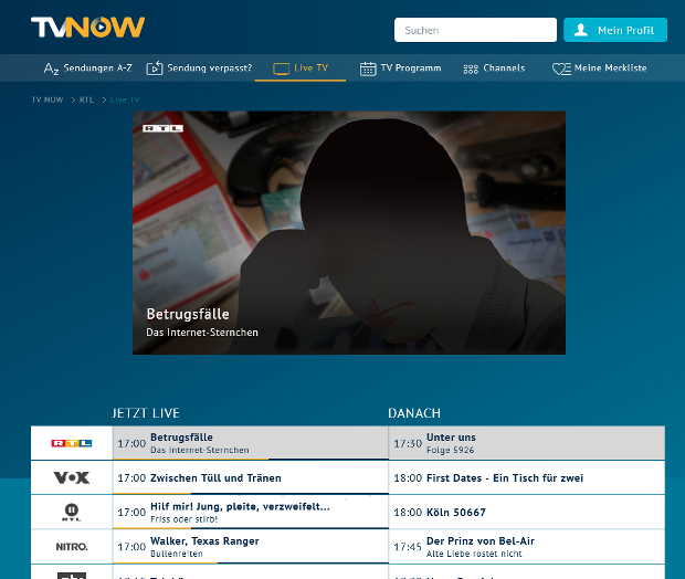 TVNow Livestreams