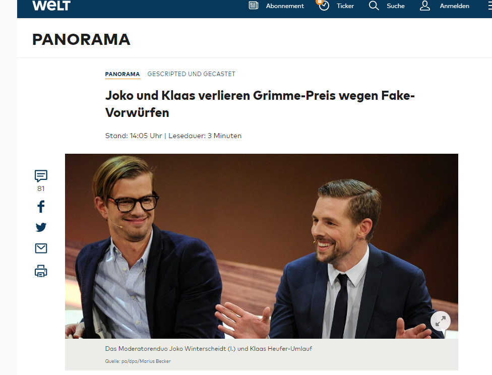 Welt Joko und Klaas