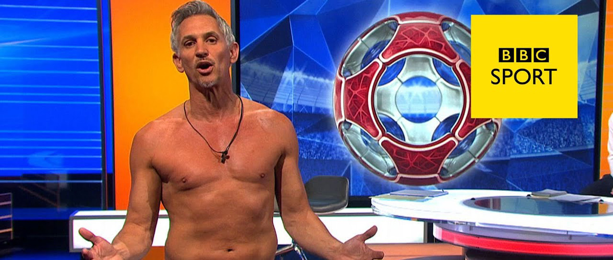 Gary Lineker moderiert in Unterhose