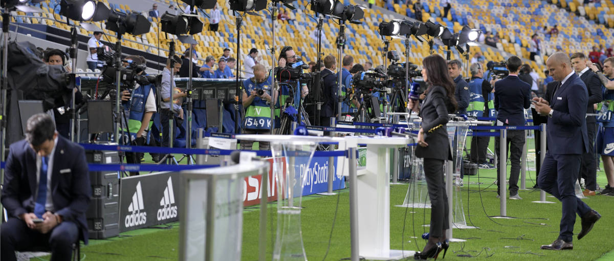 Reporter im Stadion