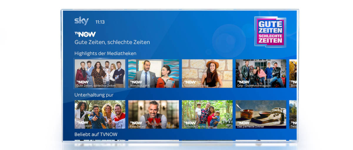 TVNow auf SkyQ