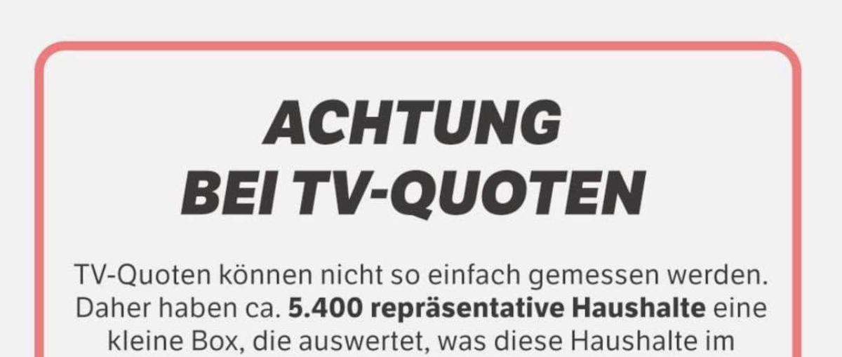 Achtung vor TV-Quoten