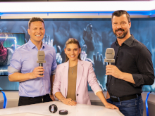 Basti Schwele, Jana Wosnitza und Rick Goldmann