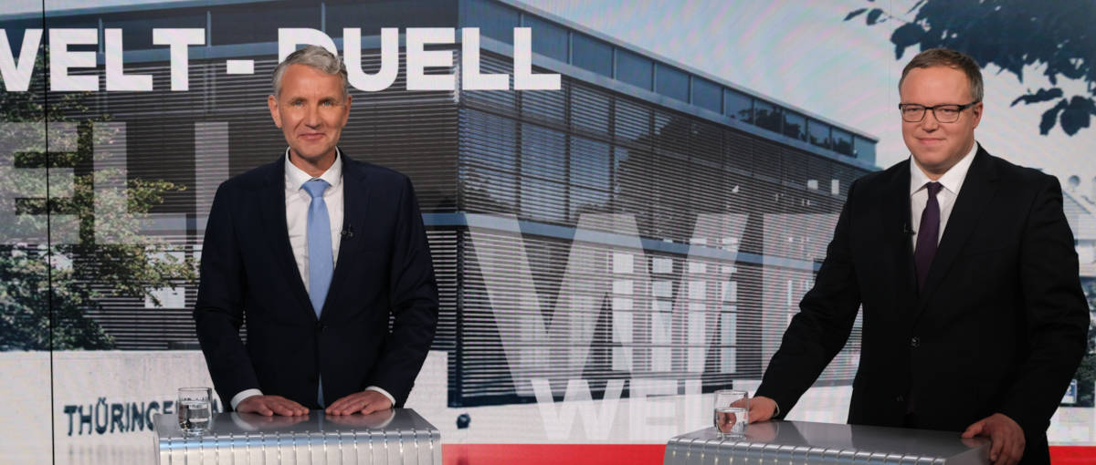 TV Duell bei Welt Höcke und Voigt