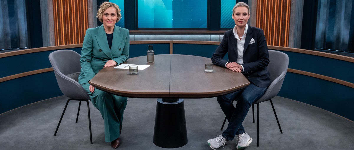 Carmen Miosga mit Alice Weidel