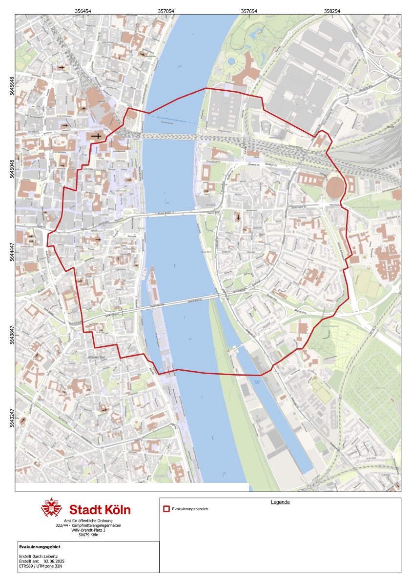Evakuierungsbereich Köln