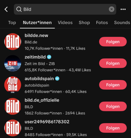 Bild-Fakes bei TikTok