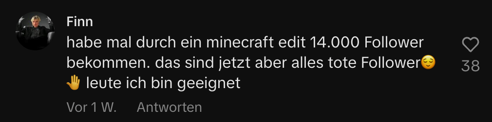 Kommentar auf TikTok
