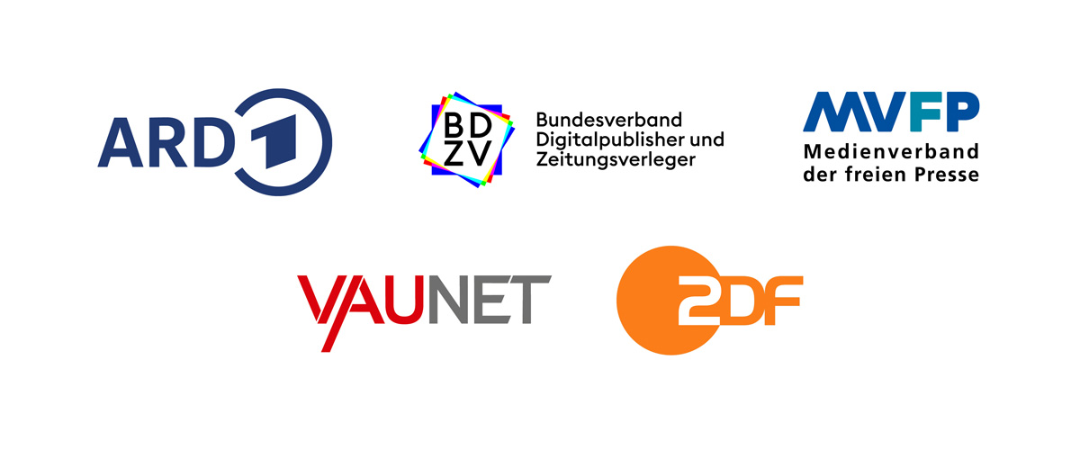 ARD, BDZV, MVFP, VAUNET und ZDF