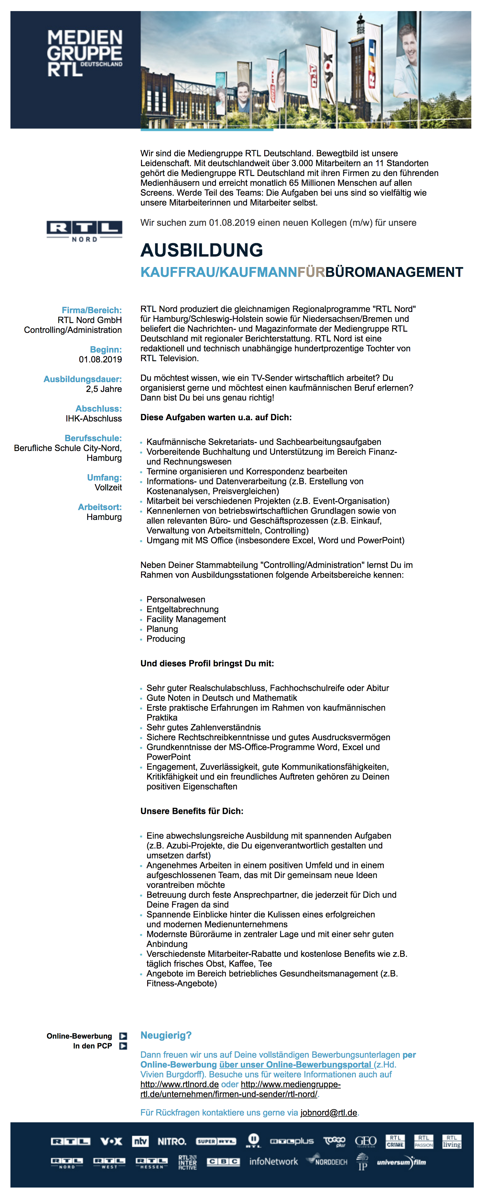 ausbildung kauffraukaufmann fr bromanagement rtl nord - Bewerbung Ausbildung Kauffrau Fr Bromanagement ausbildung kauffraukaufmann fr bromanagement rtl nord - Bewerbung Ausbildung Kauffrau Fr Bromanagement