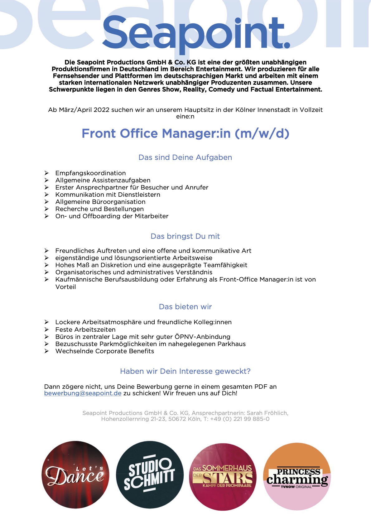 Front Office Manager:in (m/w/d)