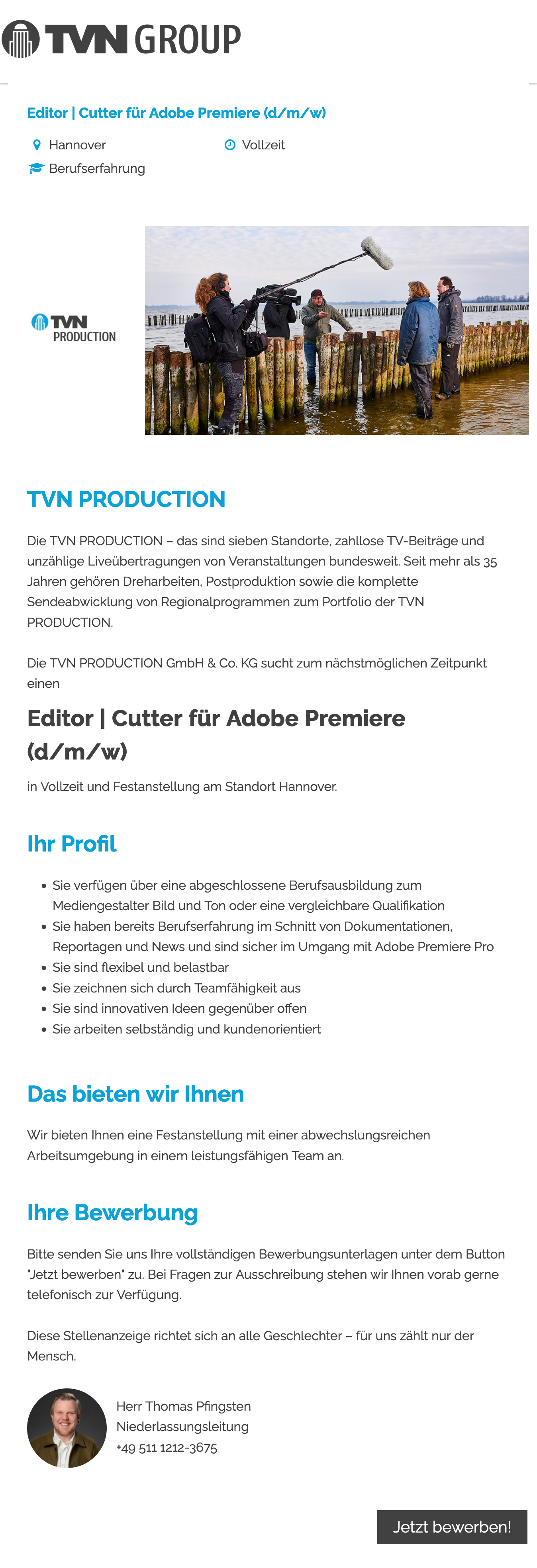 Editor / Cutter für Adobe Premiere (d/m/w)