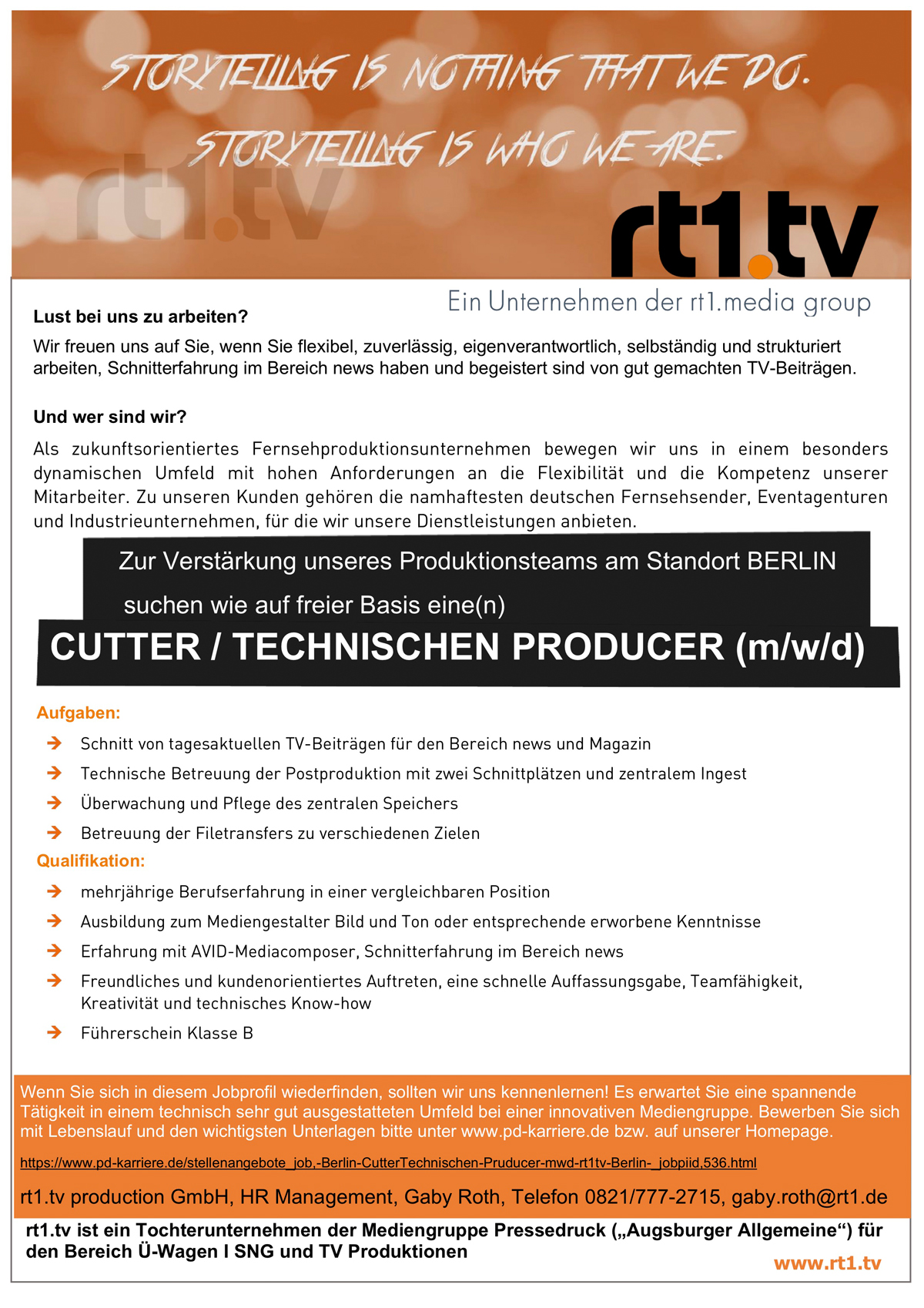 Cutter / Technischer Producer (m/w/d)