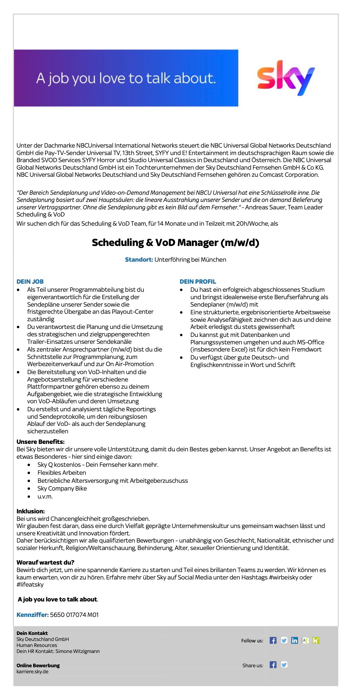 Scheduling & VoD Manager (m/w/d)