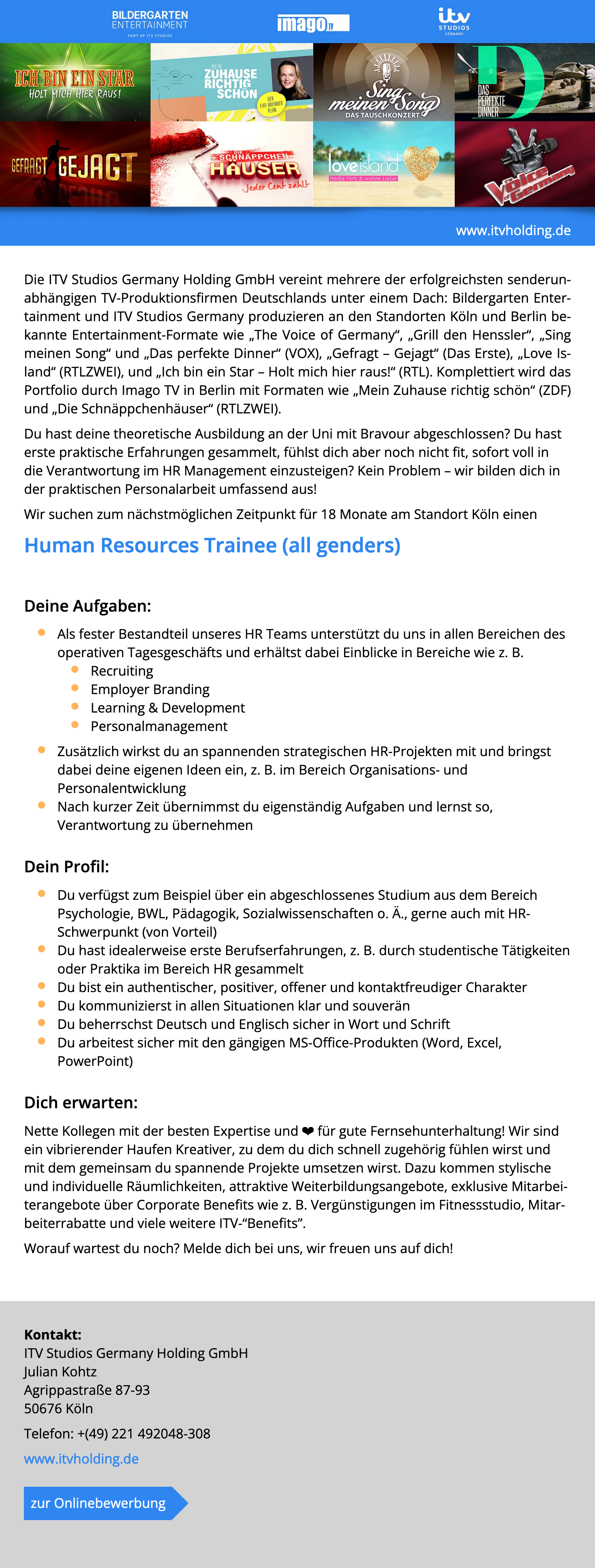 Human Resources Trainee (all genders) 