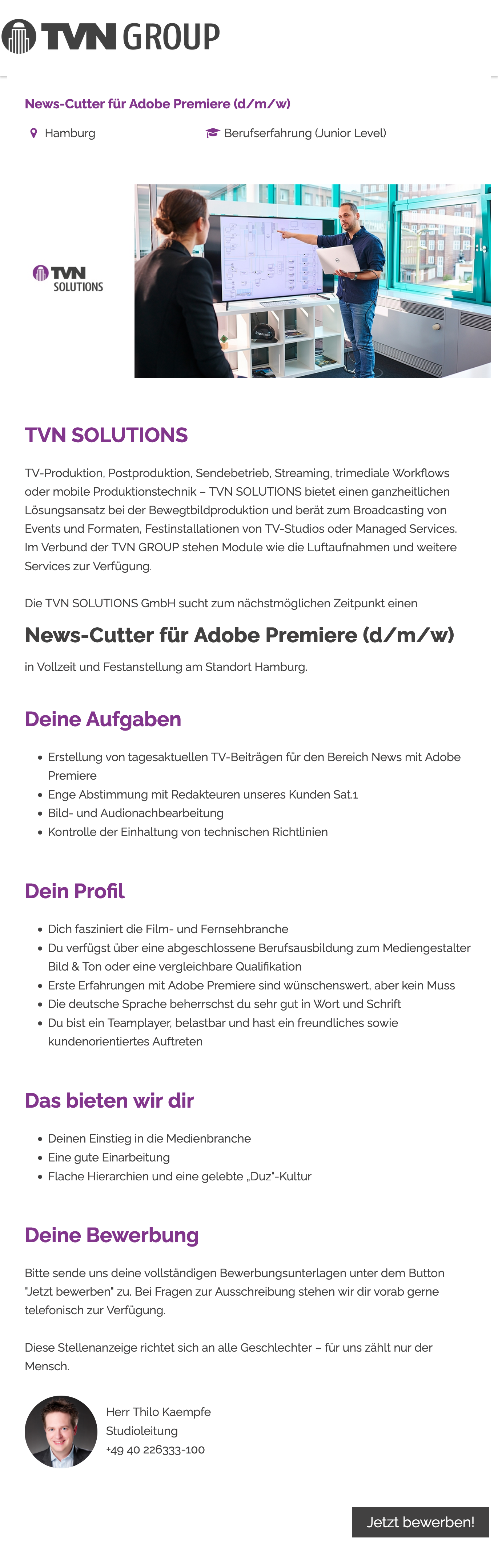 News-Cutter für Adobe Premiere (d/m/w)