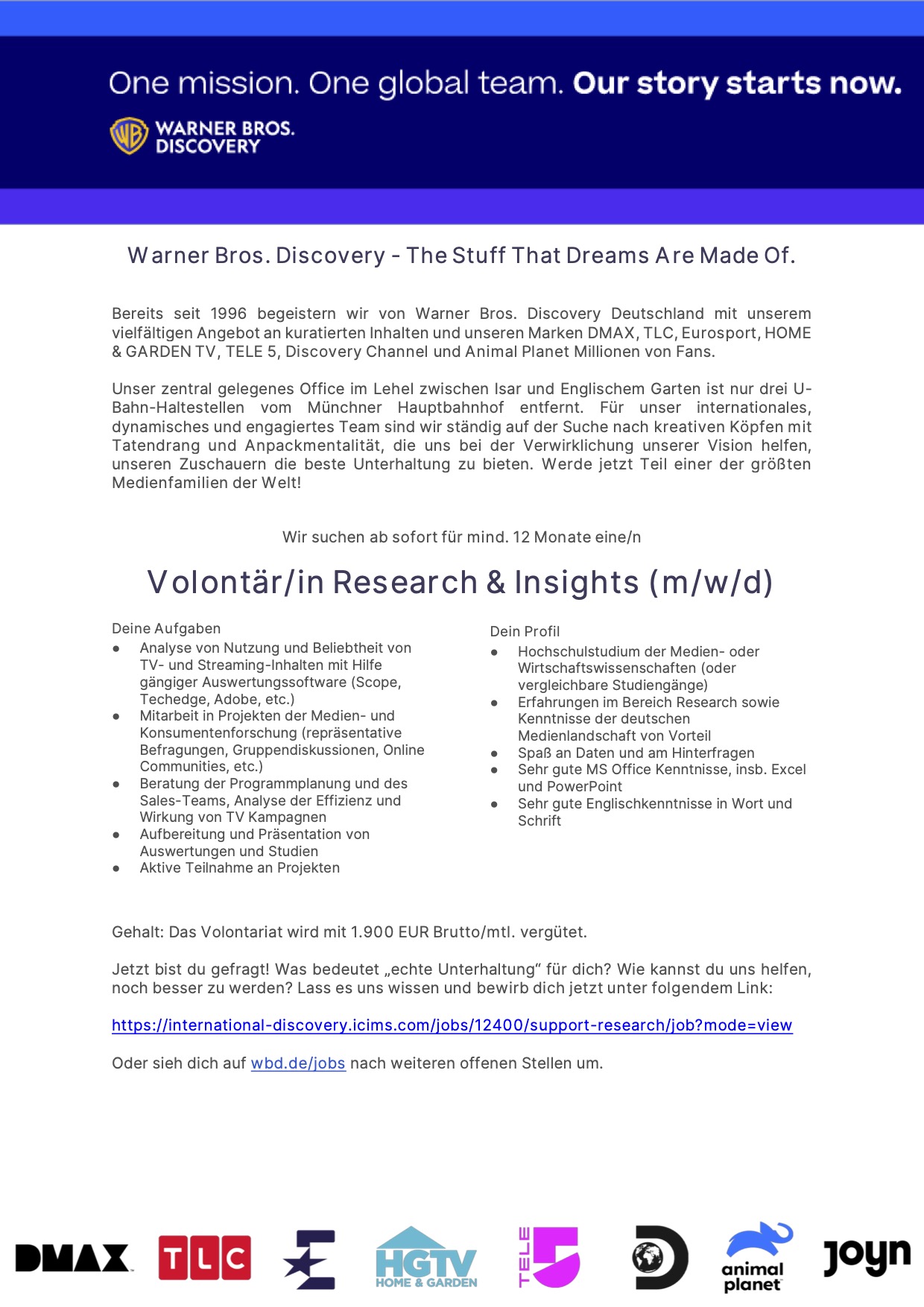 Volontär/in Research & Insights (m/w/d)