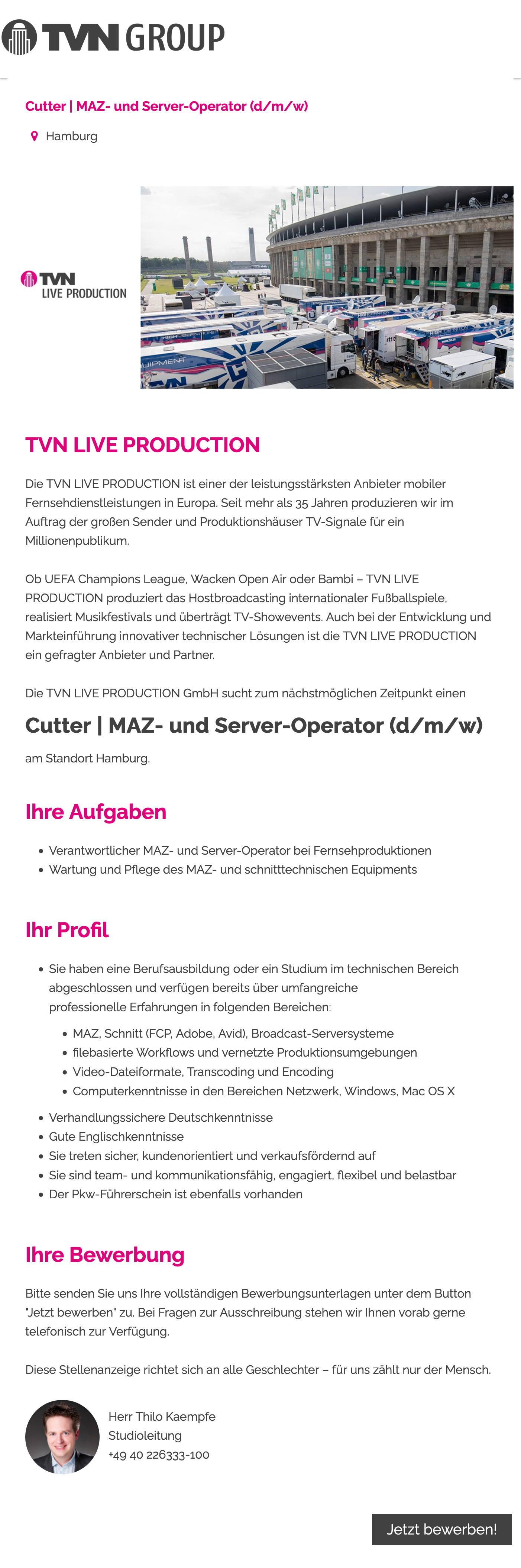 Cutter / MAZ- und Server-Operator (d/m/w)