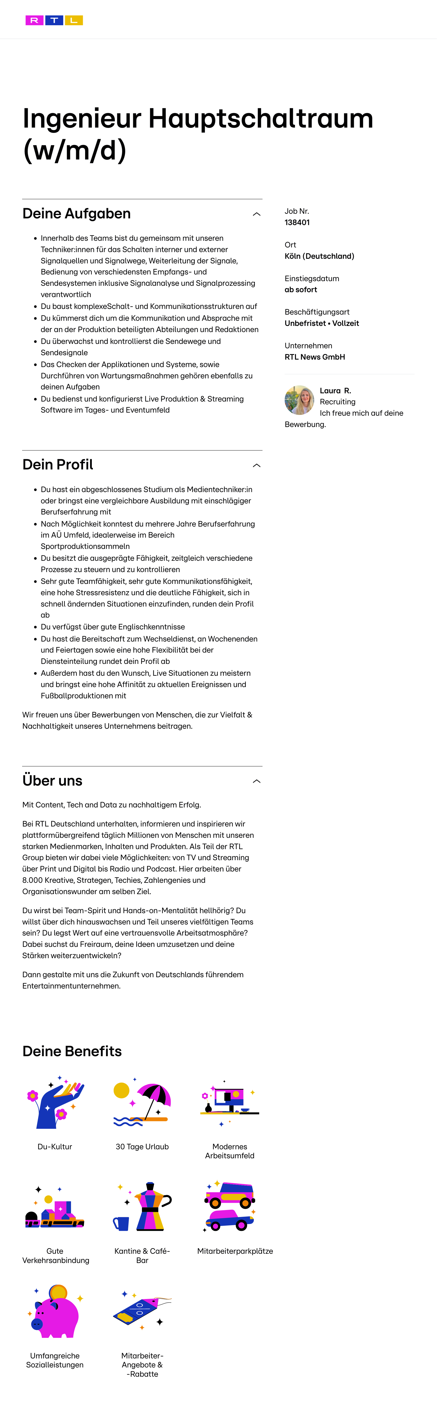 Ingenieur Hauptschaltraum (w/m/d)