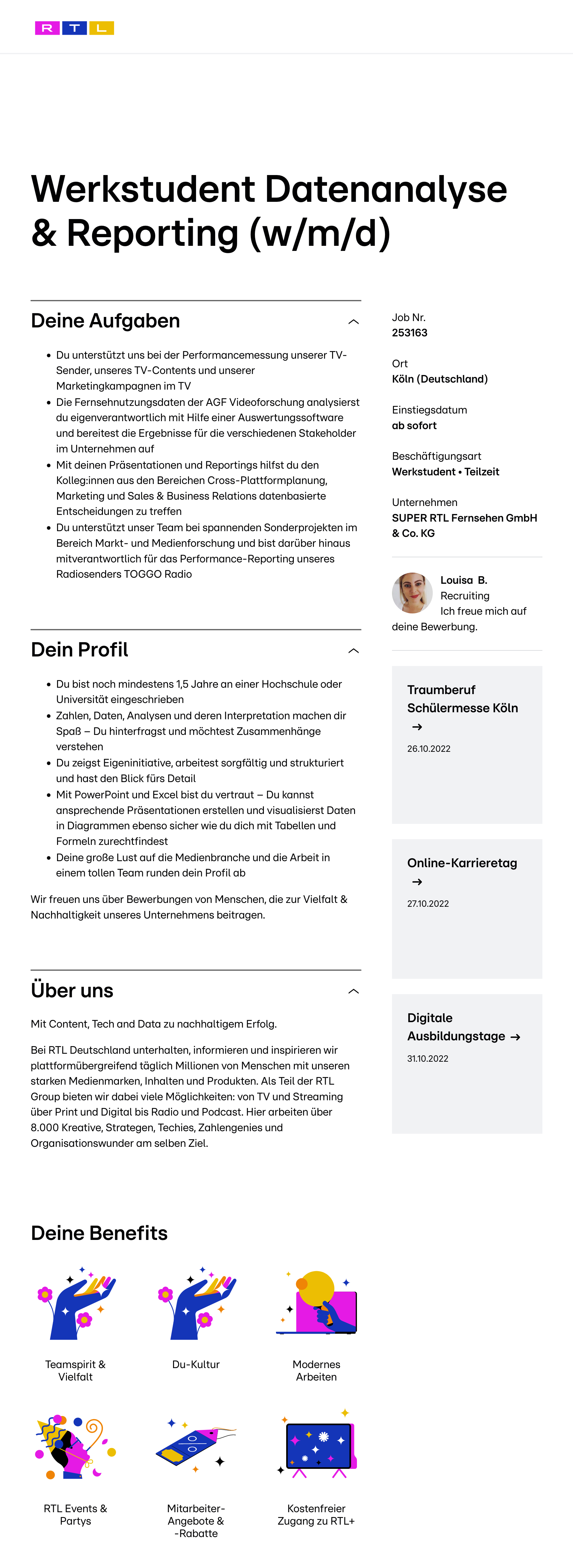 Werkstudent Datenanalyse & Reporting (w/m/d)