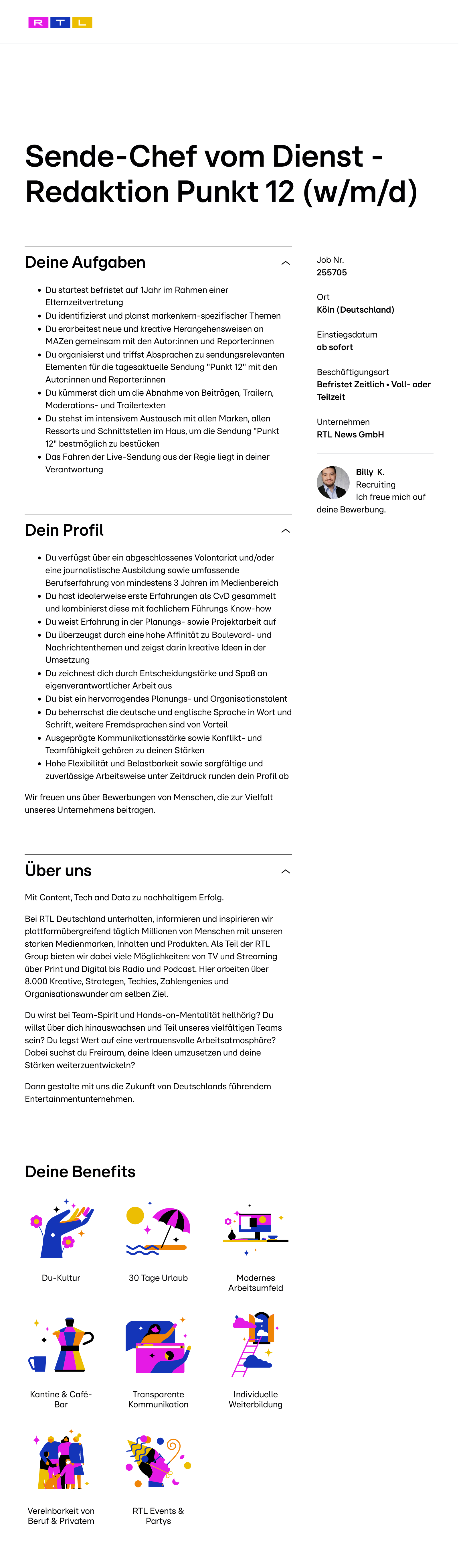 Sende-Chef vom Dienst - Redaktion Punkt 12 (w/m/d)