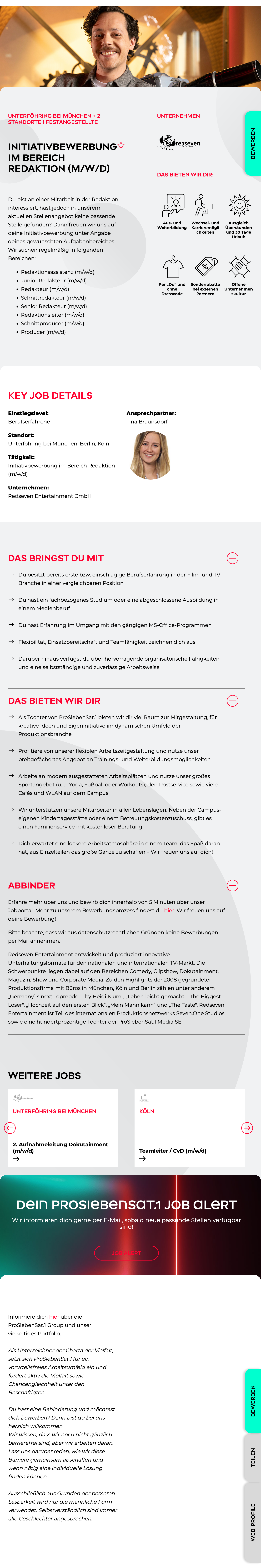 Initiativbewerbung im Bereich Redaktion