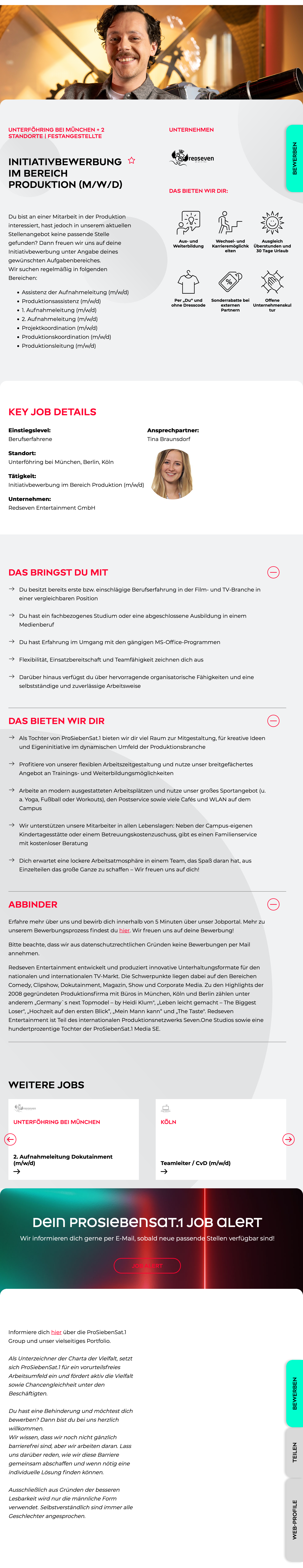 Initiativbewerbung im Bereich Produktion 