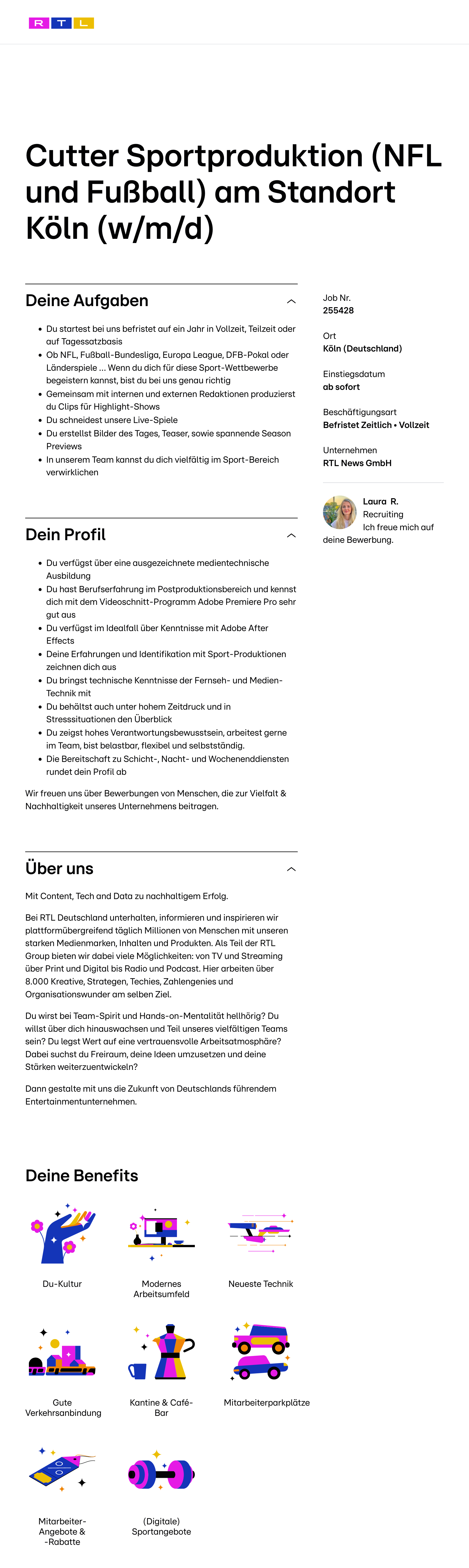 Cutter Sportproduktion (NFL und Fußball) am Standort Köln (w/m/d)