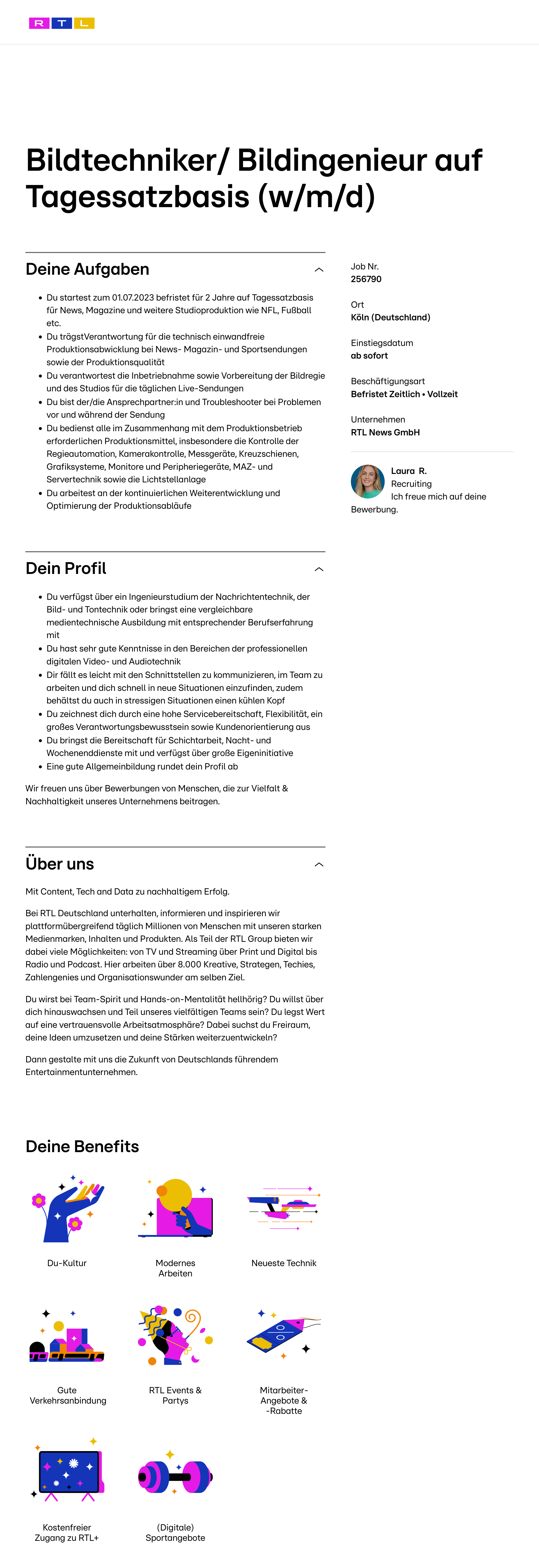 Bildtechniker/ Bildingenieur auf Tagessatzbasis (w/m/d)