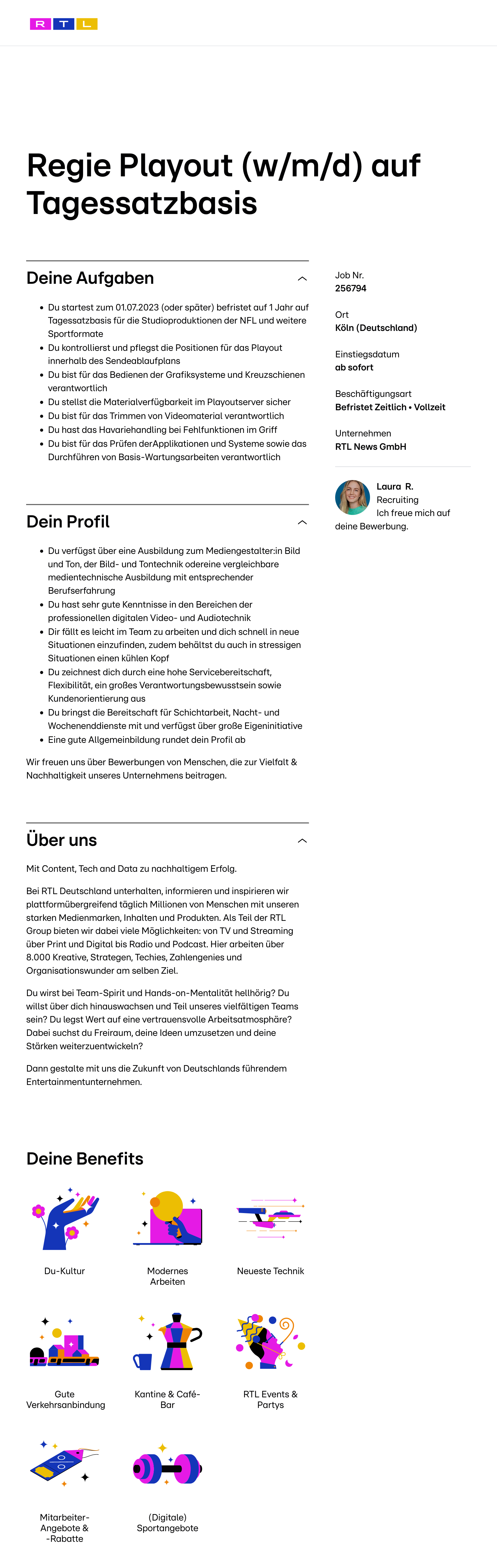 Regie Playout (w/m/d) auf Tagessatzbasis