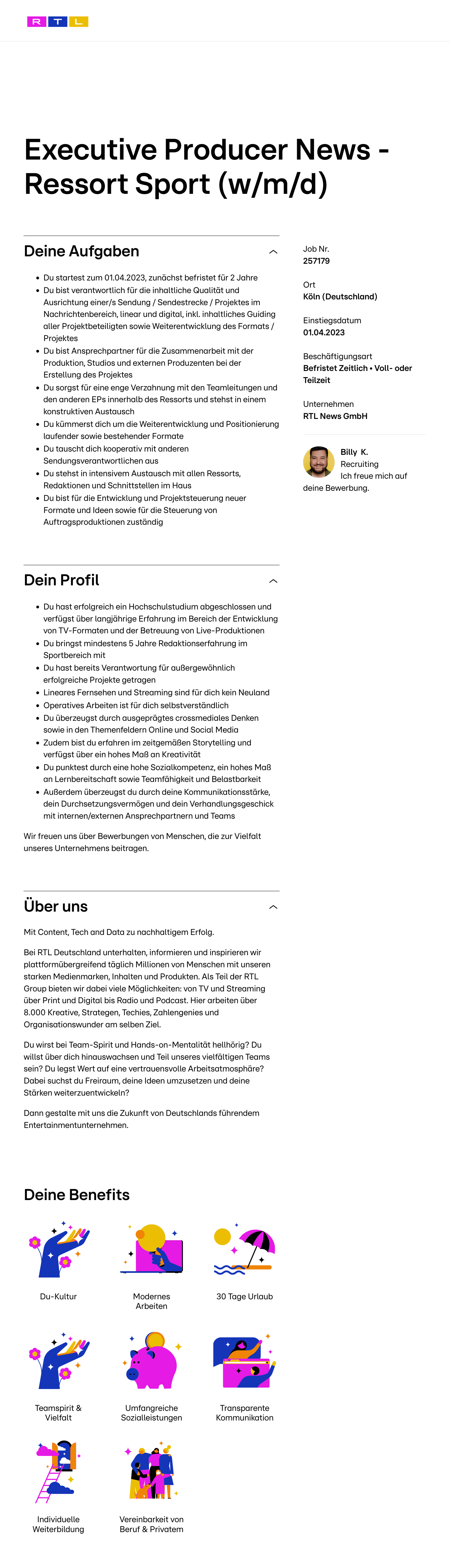Executive Producer News - Ressort Sport (w/m/d)