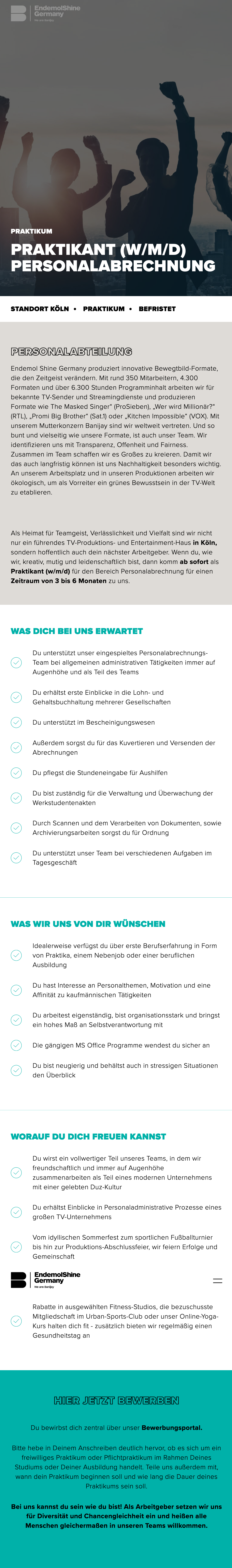 Praktikant (w/m/d) für den Bereich Personalabrechnung