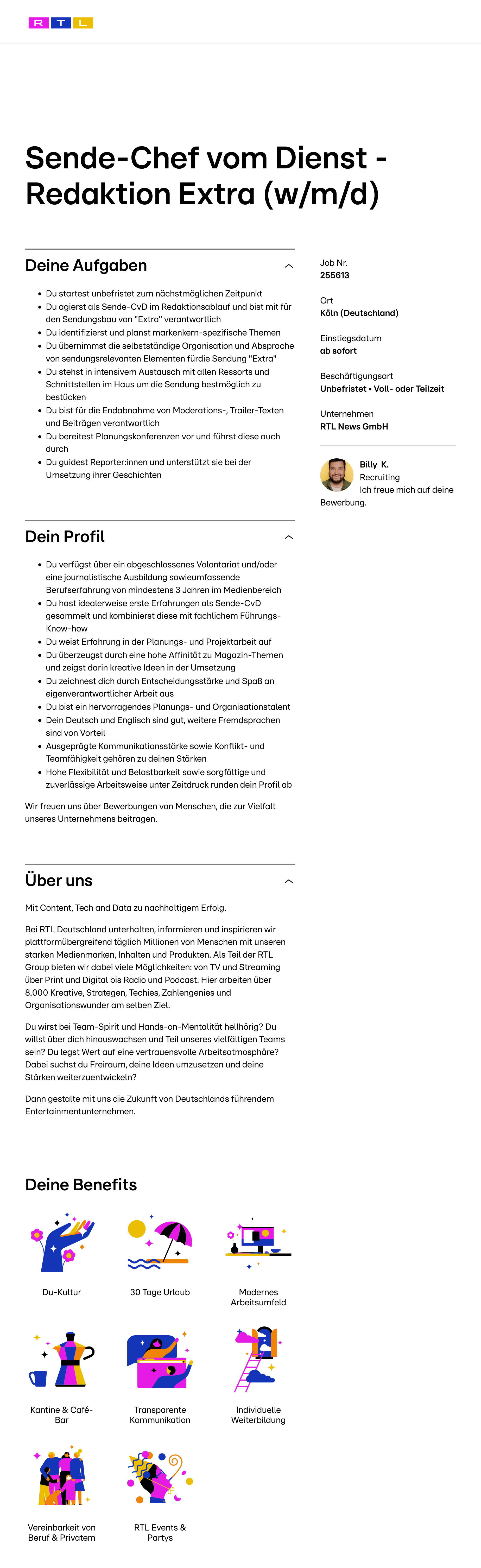 Sende-Chef vom Dienst - Redaktion Extra (w/m/d)