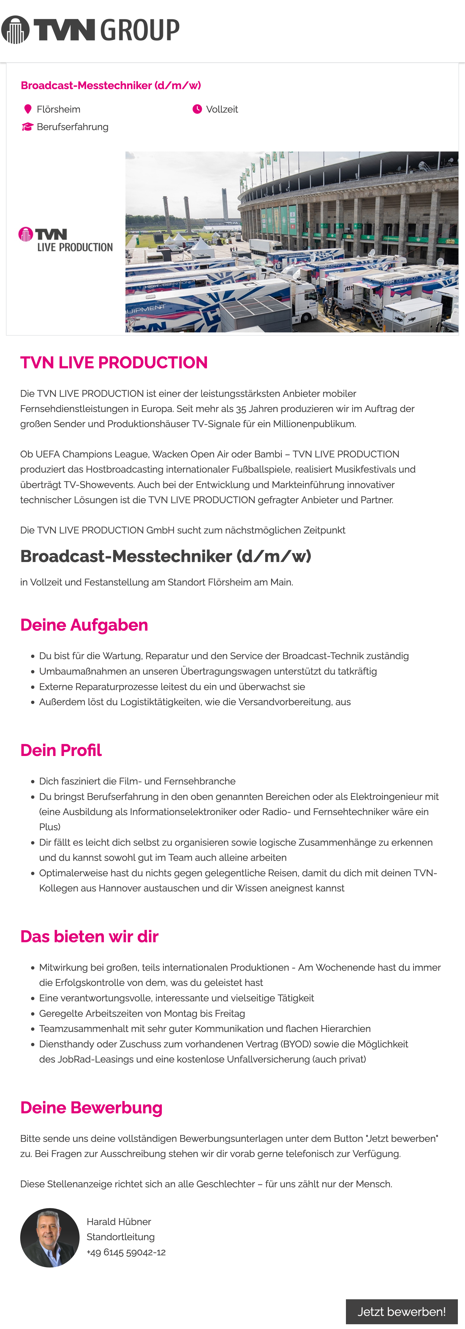 Broadcast-Messtechniker (d/m/w)
