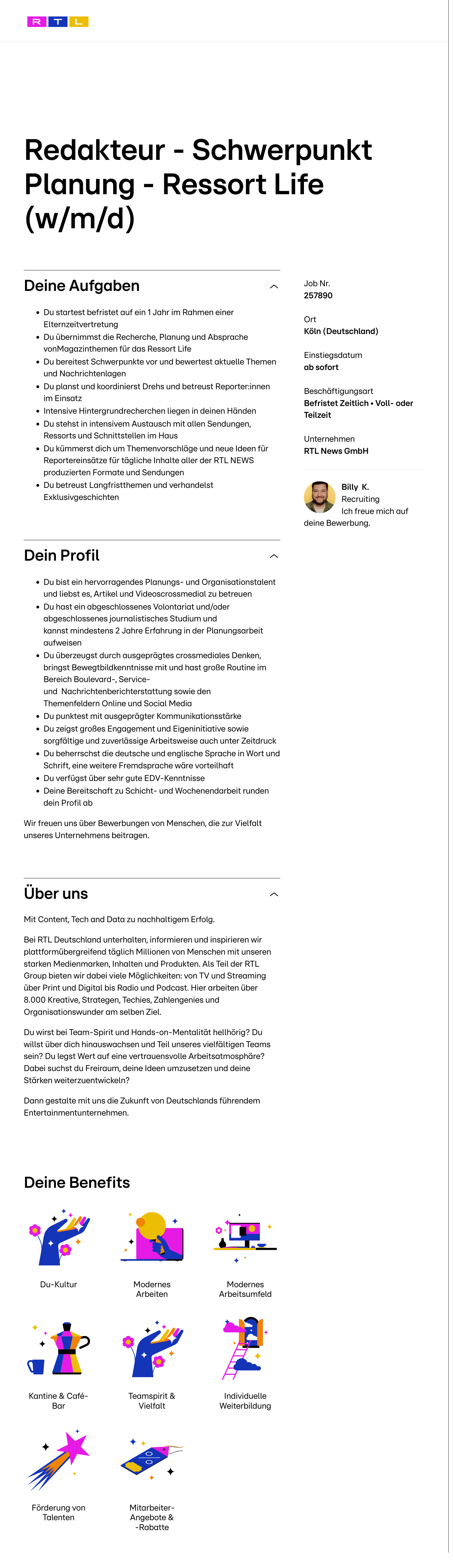 Redakteur - Schwerpunkt Planung - Ressort Life (w/m/d)