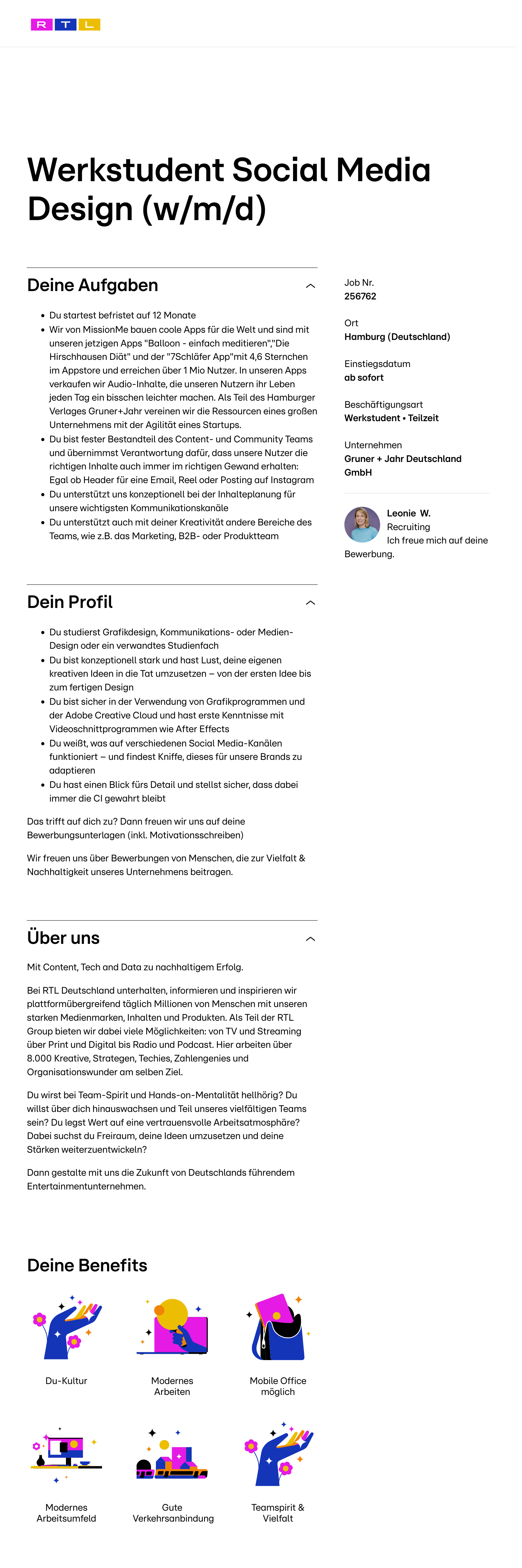 Werkstudent Social Media Design (w/m/d)
