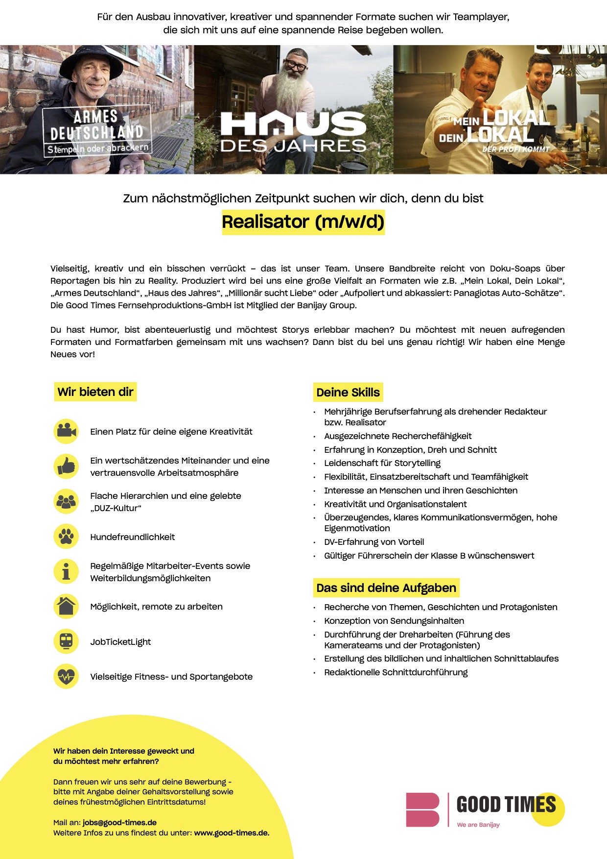 Realisator (m/w/d)