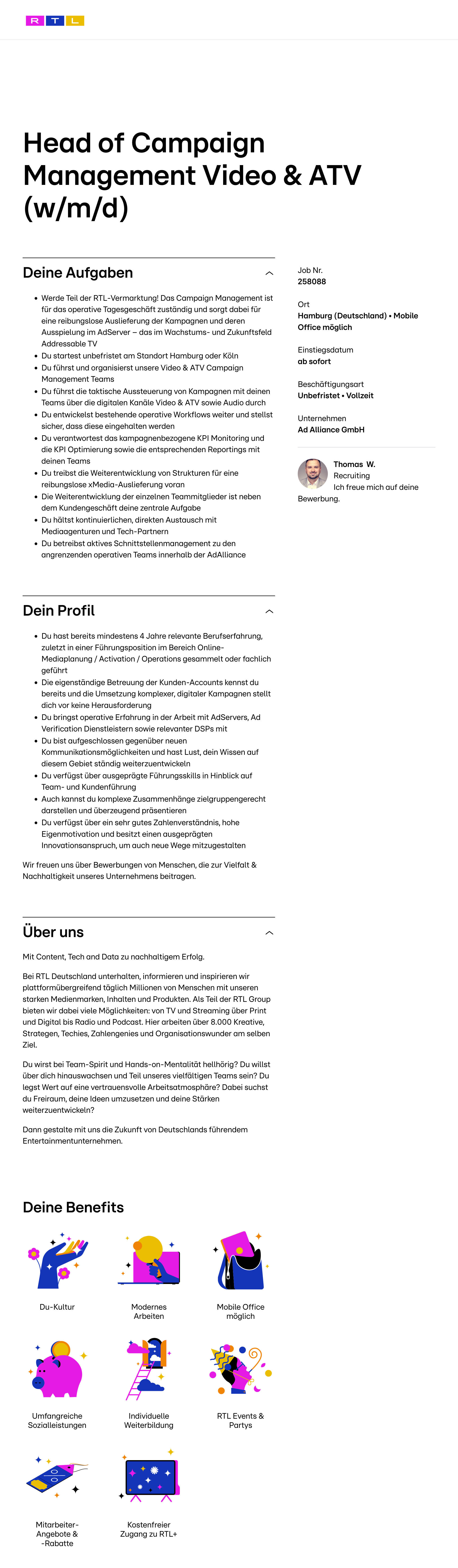 Head of Campaign Management Video & ATV (w/m/d)