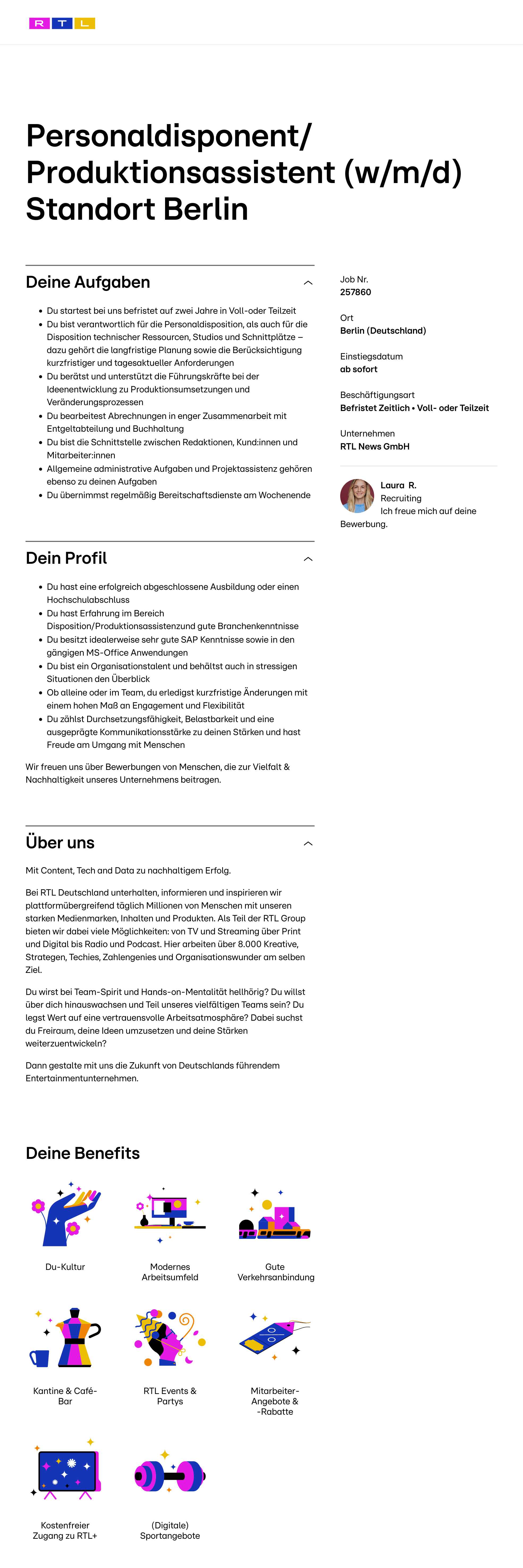 Personaldisponent / Produktionsassistent (w/m/d) 