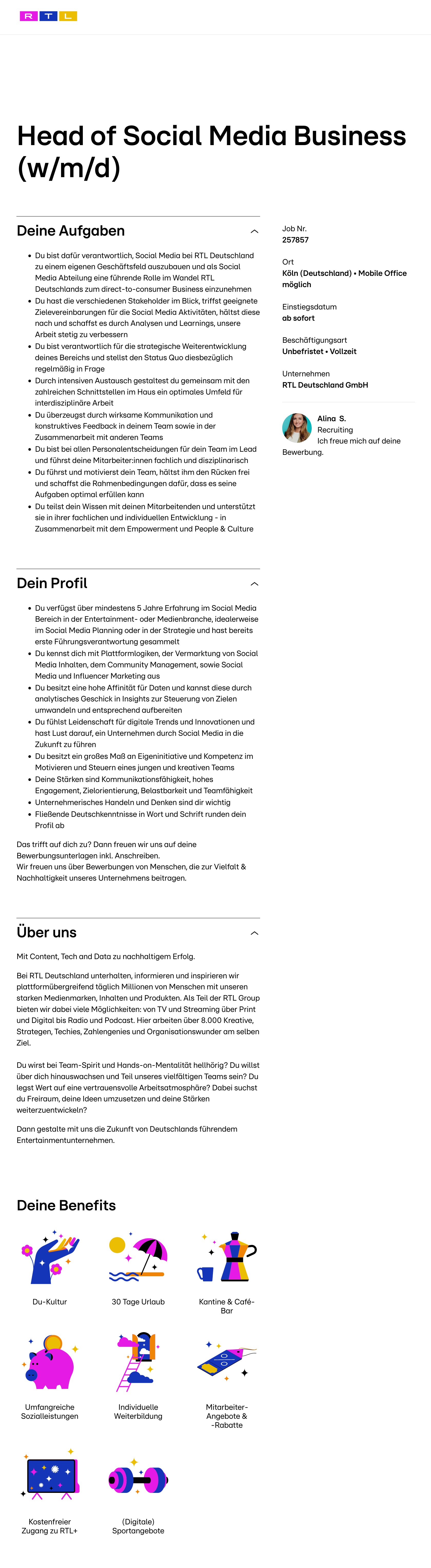 Head of Social Media Business (w/m/d)